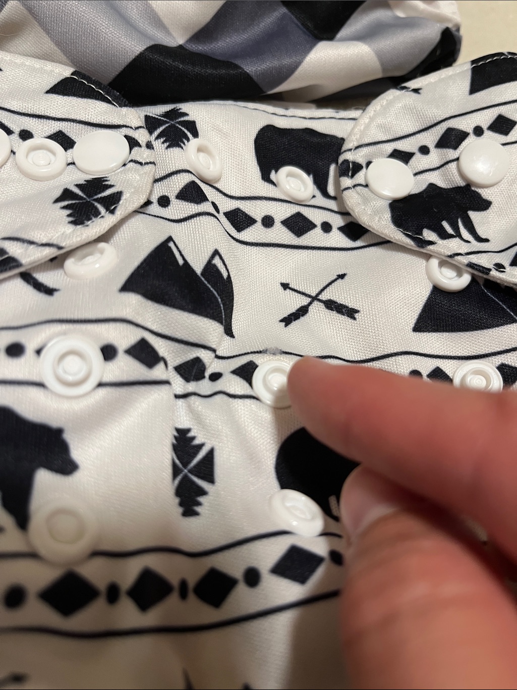 Nora’s Nursery | Adjustable Black & White Patterned Cloth Diaper Lot — image 8 of 8